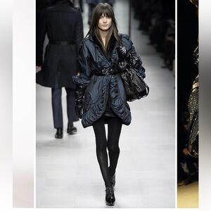 NWT Burberry Vintage Runway Blue Trench Coat